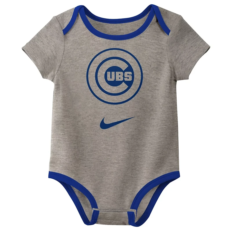 Nike Chicago Cubs Authentic Collection Three-Pack Bodysuit Set