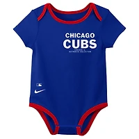 Nike Chicago Cubs Authentic Collection Three-Pack Bodysuit Set