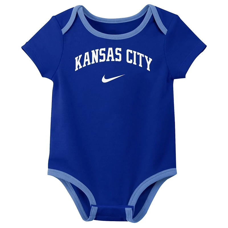 Nike Kansas City Royals Authentic Collection Three-Pack Bodysuit Set