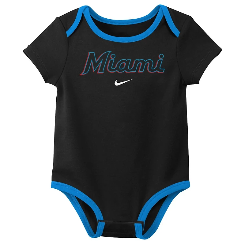 Nike Miami Marlins Authentic Collection Three-Pack Bodysuit Set