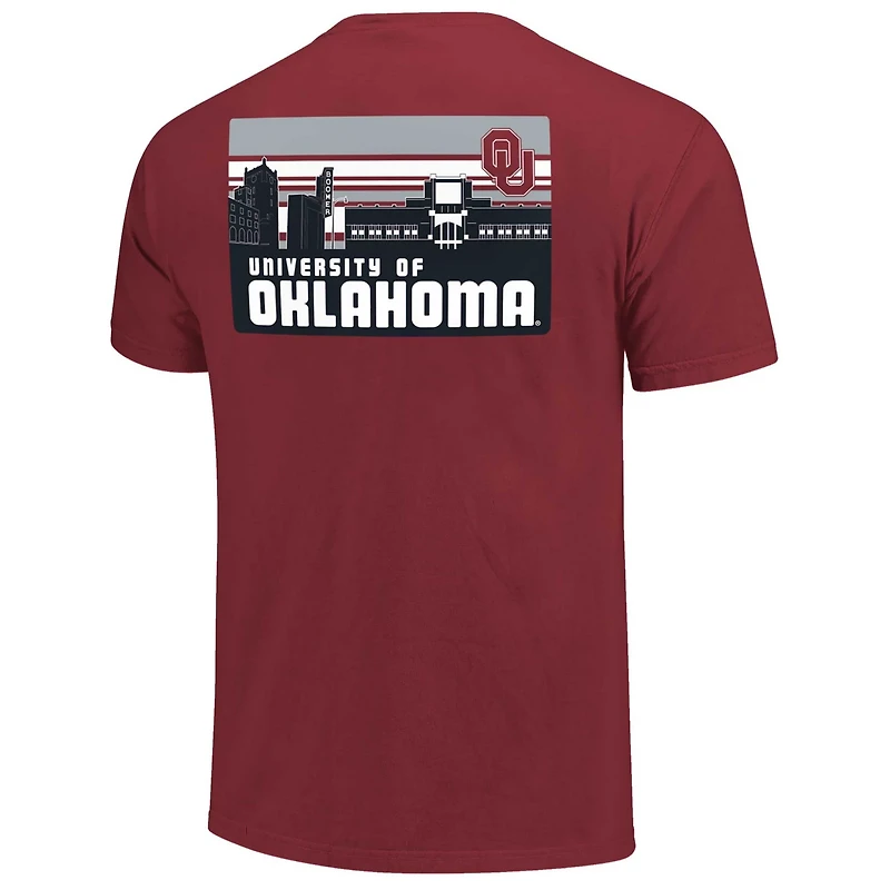 Oklahoma Sooners Striped Campus Skyline T-Shirt