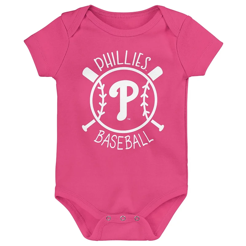 Philadelphia Phillies Slide Home Three-Pack Bodysuit Set