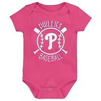 Philadelphia Phillies Slide Home Three-Pack Bodysuit Set