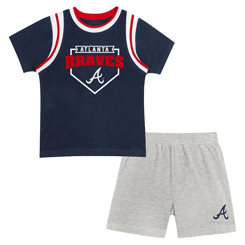 Preschool Fanatics Atlanta Braves Loaded Base T-Shirt Shorts Set