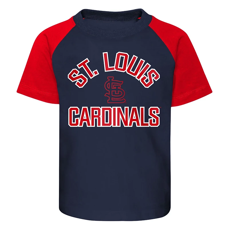 Preschool St Louis Cardinals Heather Gray Groundout Baller Raglan T-Shirt  Shorts Set