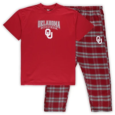 Profile Gray Oklahoma Sooners Big  Tall 2-Pack T-Shirt Flannel Pants Set