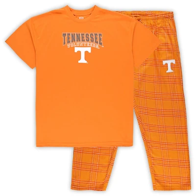Profile Tennessee White Volunteers Big  Tall 2-Pack T-Shirt Flannel Pants Set