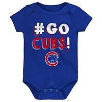 Red Gray Chicago Cubs Born To Win 3-Pack Bodysuit Set