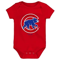 Red Gray Chicago Cubs Born To Win 3-Pack Bodysuit Set