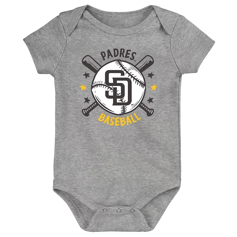 San Diego Padres Batter Up 3-Pack Bodysuit Set