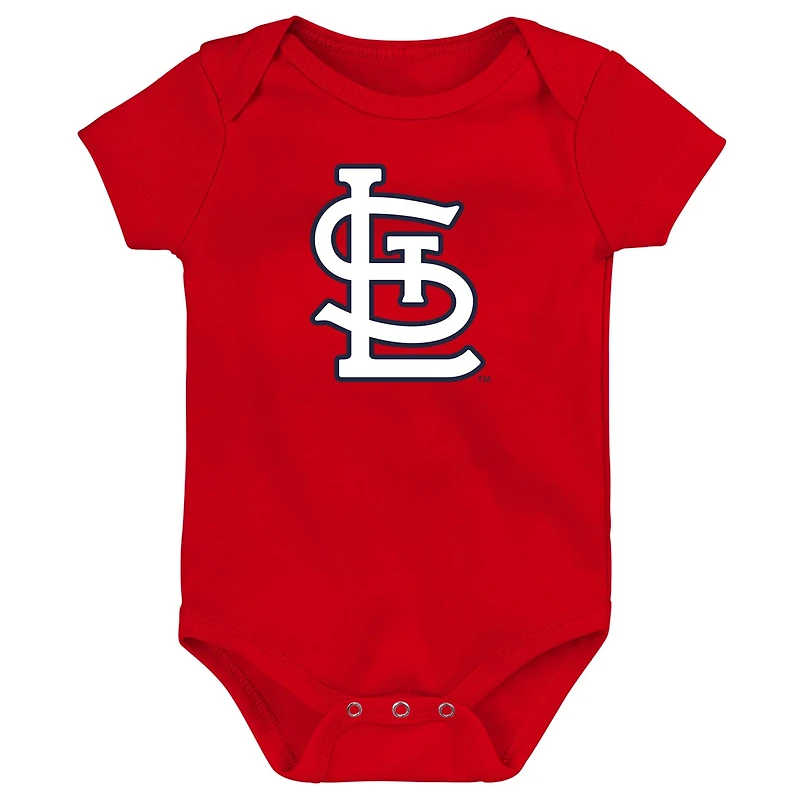 St Louis Cardinals Slide Home Three-Pack Bodysuit Set