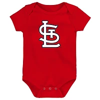 St Louis Cardinals Slide Home Three-Pack Bodysuit Set