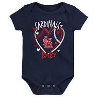 St Louis Cardinals Slide Home Three-Pack Bodysuit Set
