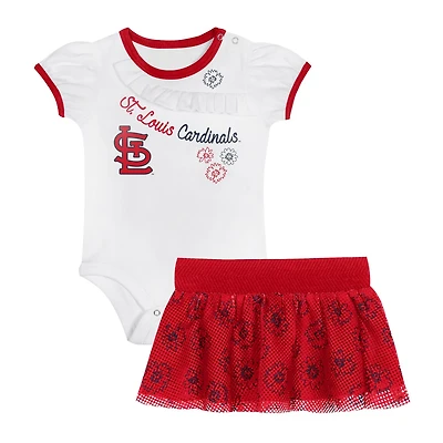 St Louis Cardinals Sweet Bodysuit  Skirt Set