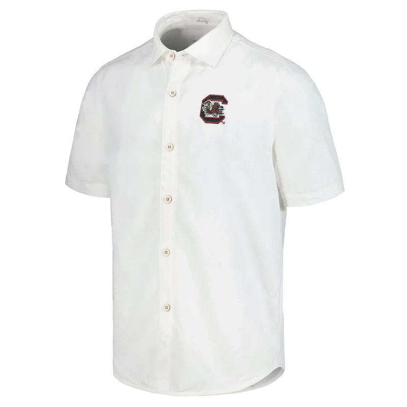 Tommy Bahama South Carolina Gamecocks Coconut Point Palm Vista IslandZone Camp Button-Up Shirt