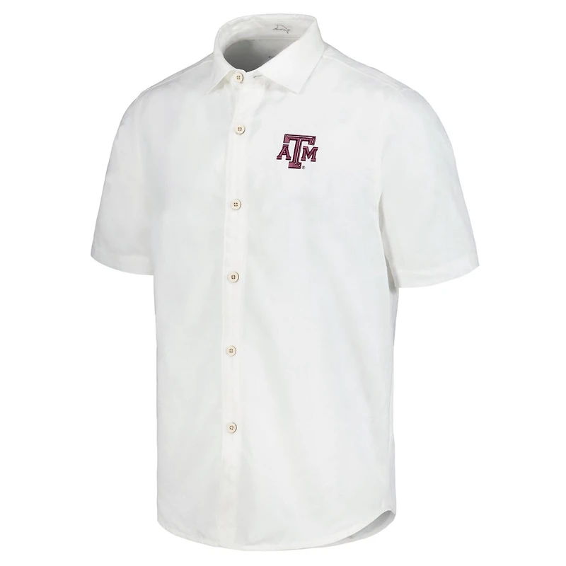 Tommy Bahama Texas AM Aggies Coconut Point Palm Vista IslandZone Camp Button-Up Shirt