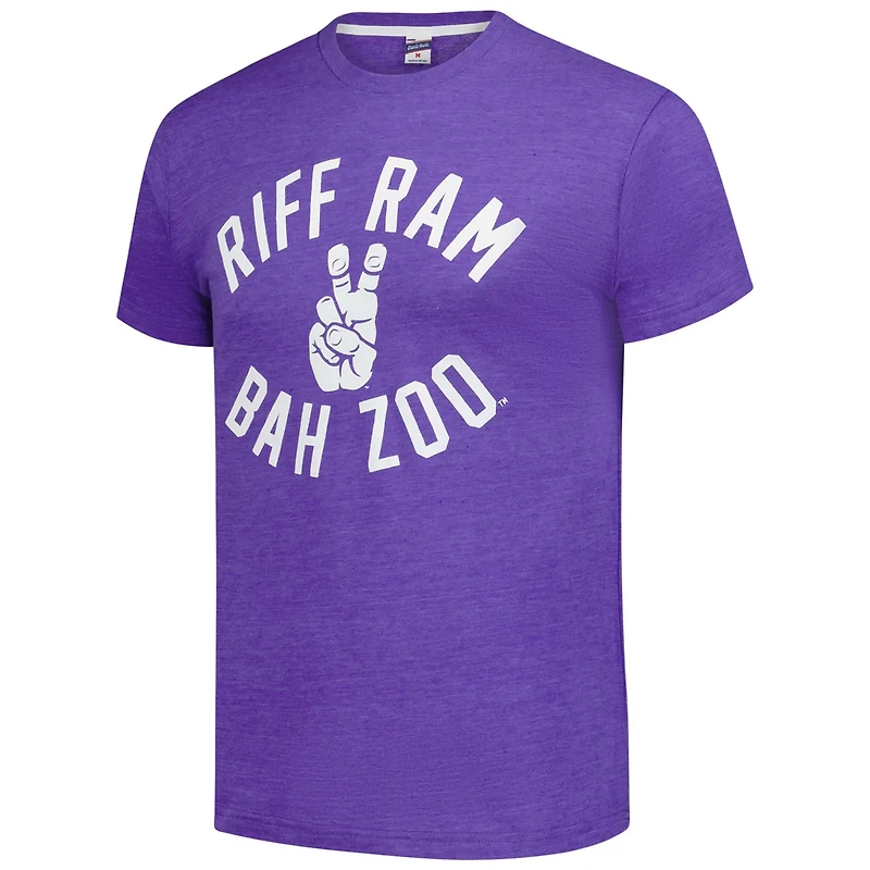 Unisex Charlie Hustle TCU Horned Frogs Riff Ram Bah Zoo Tri-Blend T-Shirt