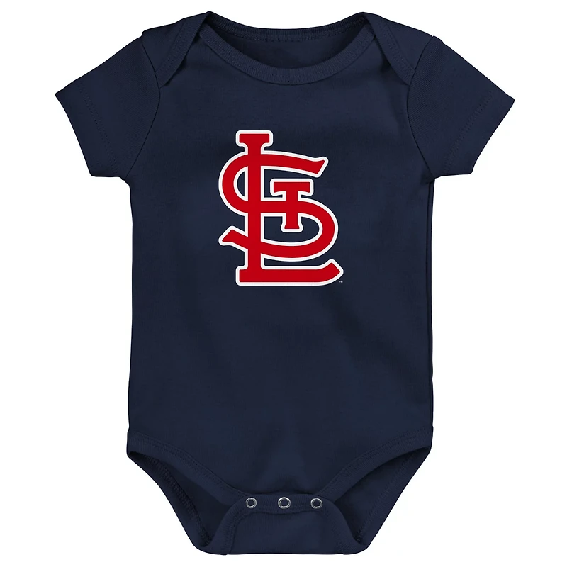 /White/Heather Gray St Louis Cardinals Biggest Little Fan 3-Pack Bodysuit Set