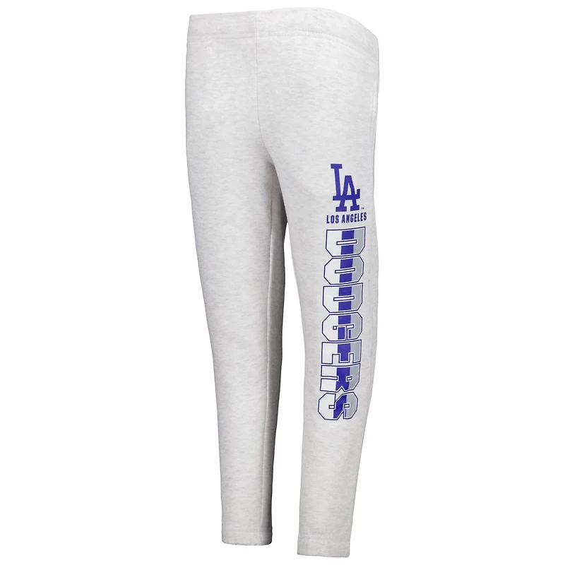 Youth Ash Los Angeles Dodgers Game Time Fleece Pants