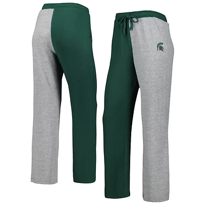 ZooZatz /Gray Michigan State Spartans Colorblock Cozy Tri-Blend Lounge Pants