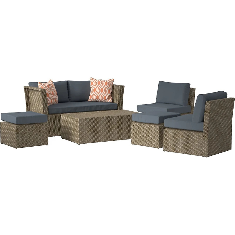 Mosaic Nesting Wicker Conversation Furniture Set