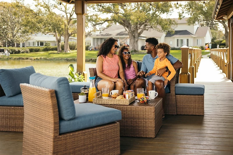 Mosaic Nesting Wicker Conversation Furniture Set