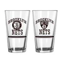 Brooklyn Nets 16oz Pint Glass Two Pack