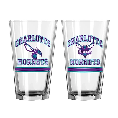 Charlotte Hornets 16oz Pint Glass Two Pack