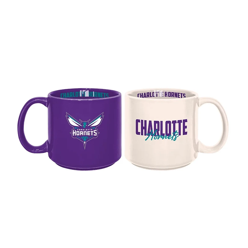 Charlotte Hornets 2-Pack 15oz Stackable Mug Set