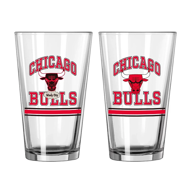 Chicago Bulls 16oz Pint Glass Two Pack