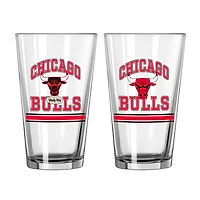 Chicago Bulls 16oz Pint Glass Two Pack