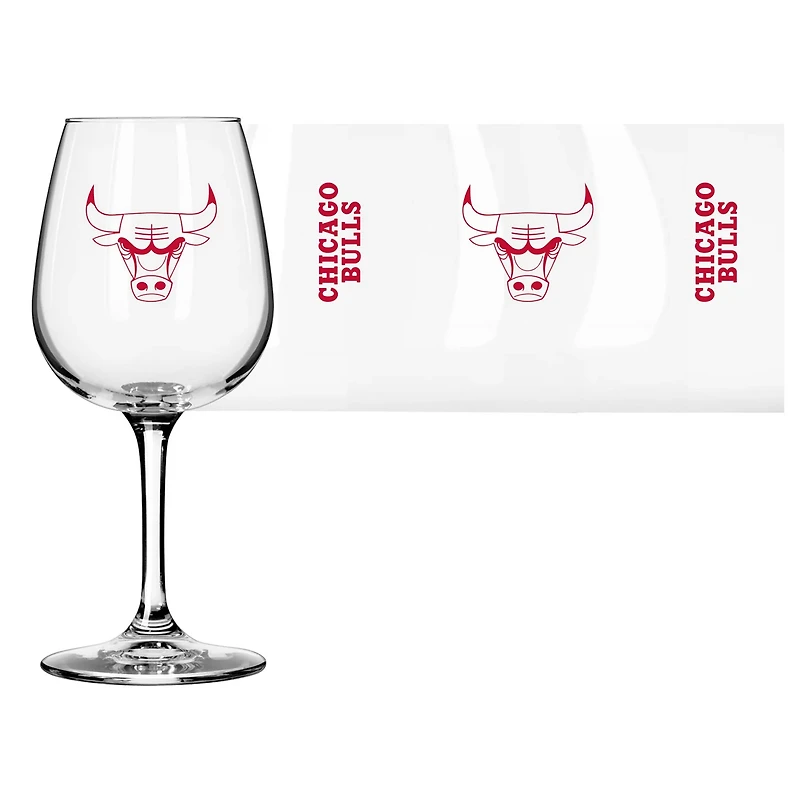 Chicago Bulls Logo 12oz Stemmed Wine Glass