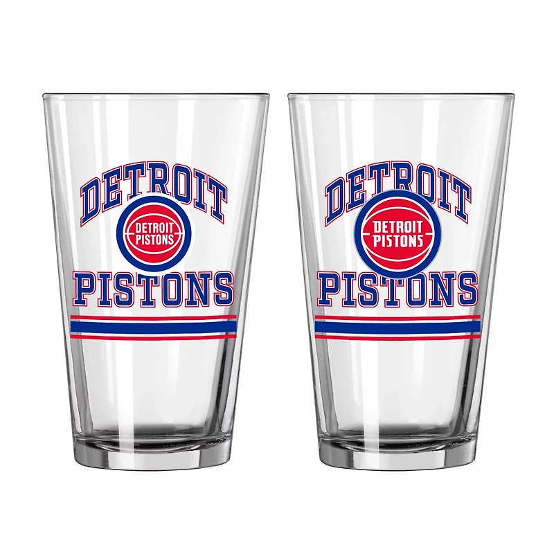 Detroit Pistons 16oz Pint Glass Two Pack