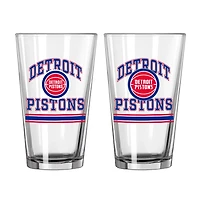 Detroit Pistons 16oz Pint Glass Two Pack