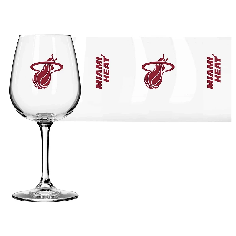 Miami Heat Logo 12oz Stemmed Wine Glass