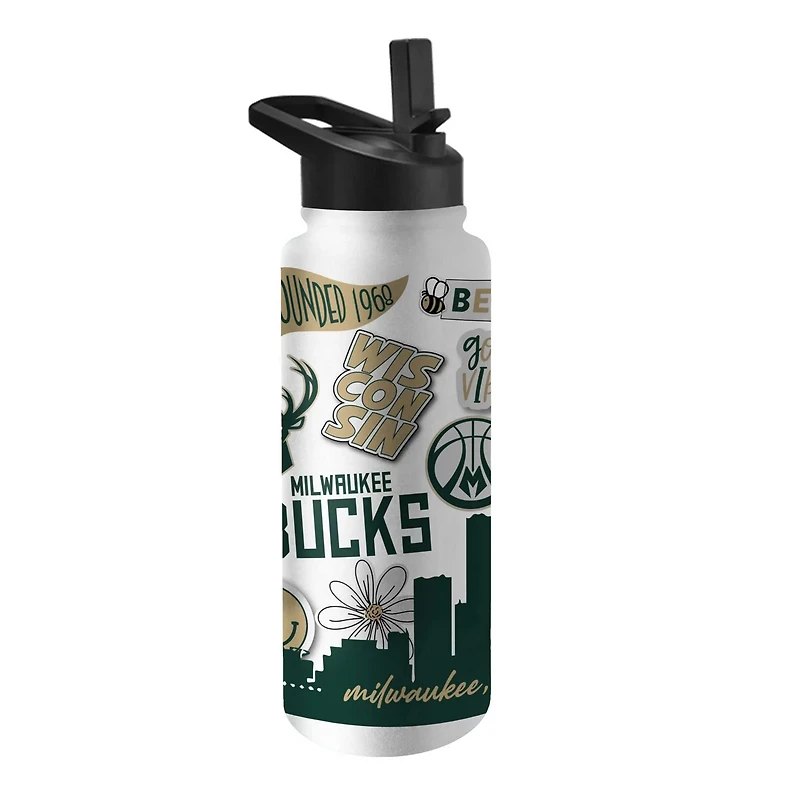 Milwaukee Bucks 34oz Native Quencher Bottle