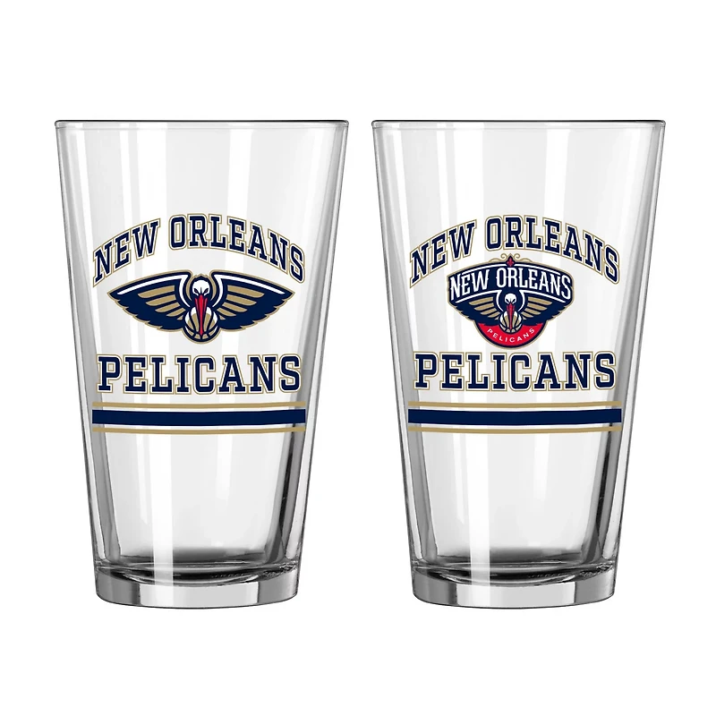 New Orleans Pelicans 16oz Pint Glass Two Pack