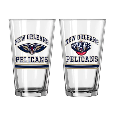 New Orleans Pelicans 16oz Pint Glass Two Pack