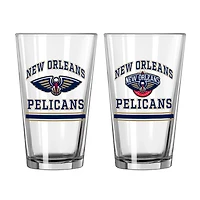 New Orleans Pelicans 16oz Pint Glass Two Pack