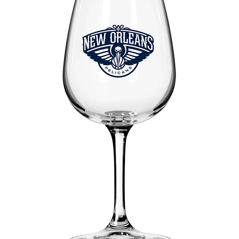 New Orleans Pelicans Logo 12oz Stemmed Wine Glass