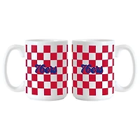 Philadelphia 76ers 2-Pack 15oz Checkered Wordmark Mug Set