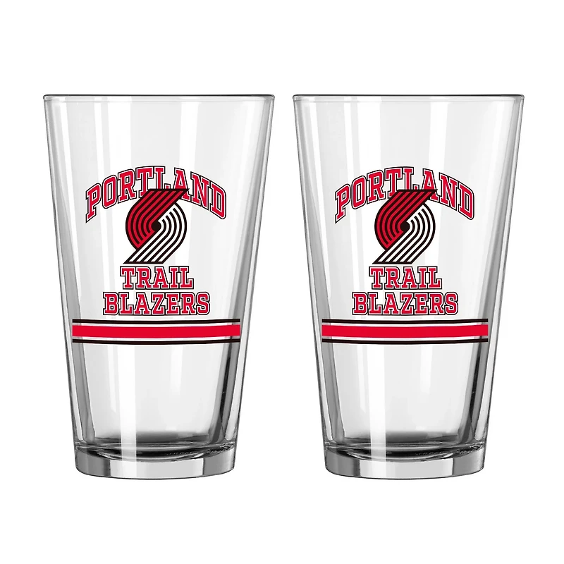 Portland Trail Blazers 16oz Pint Glass Two Pack