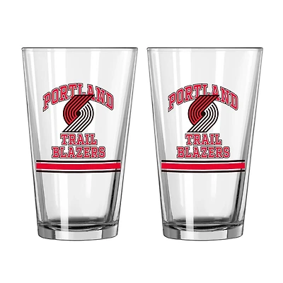Portland Trail Blazers 16oz Pint Glass Two Pack
