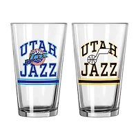 Utah Jazz 16oz Pint Glass Two Pack