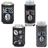 WinCraft Brooklyn Nets 4-Pack 12oz Can  Slim Can Cooler Set