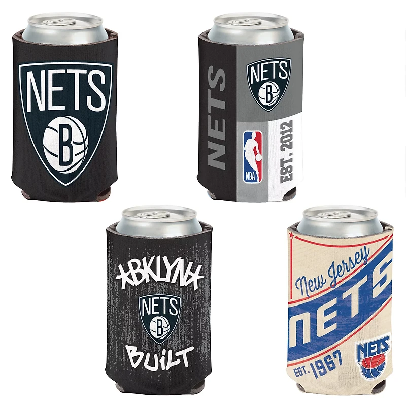 WinCraft Brooklyn Nets 4-Pack 12oz Can Cooler Set