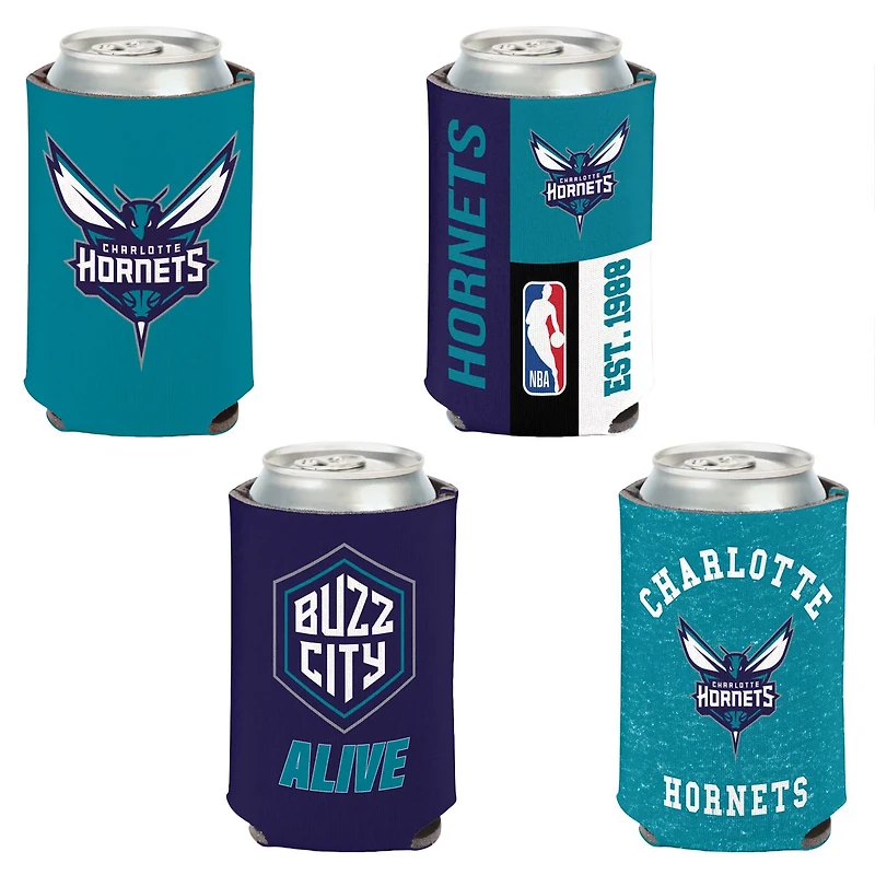 WinCraft Charlotte Hornets 4-Pack 12oz Can Cooler Set