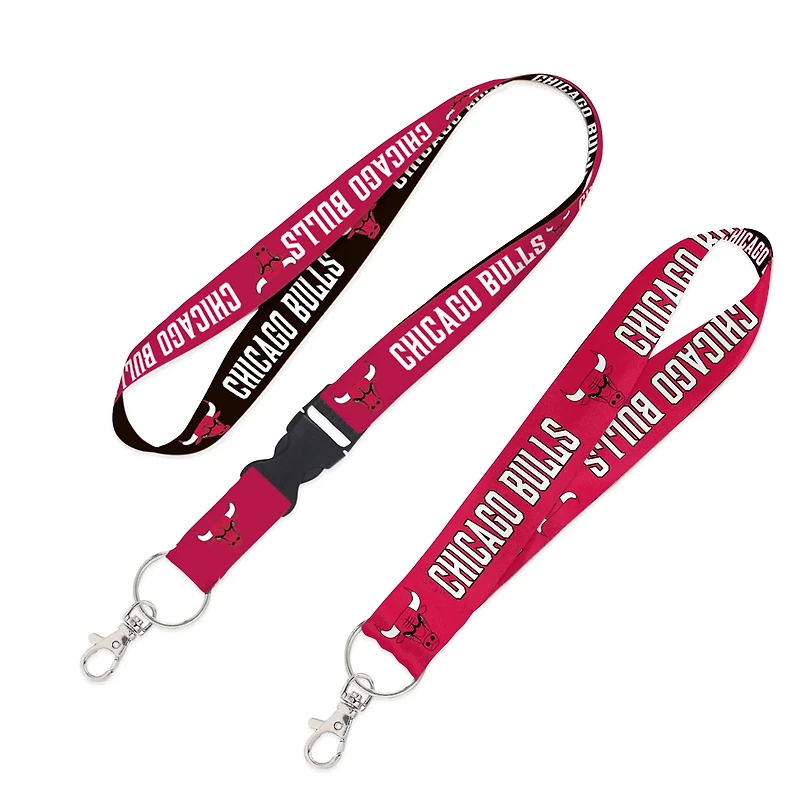 WinCraft Chicago Bulls 2-Pack Lanyard with Detachable Buckle Key Strap Set