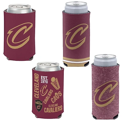 WinCraft Cleveland Cavaliers Slim  12oz Can Cooler 4-Pack Set