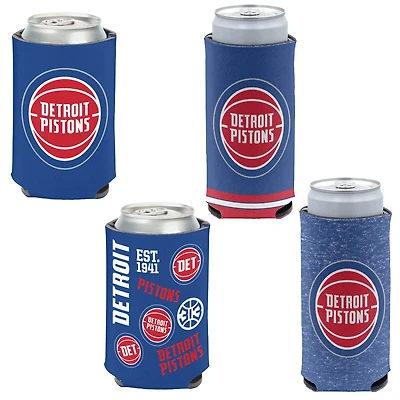 WinCraft Detroit Pistons 4-Pack 12oz Can  Slim Can Cooler Set